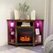 Costway Fireplace TV Stand with Led Lights & 18'' Electric Fireplace for Tvs up to 50'' Gray/Brown/Black/White